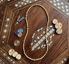 Tulsi Mala with Blue Beads – Spiritual Chanting Necklace for Peace & Protection