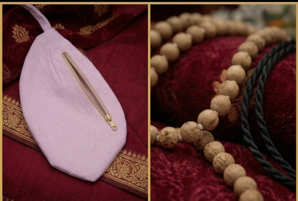 Ultimate Protection & Bhakti Combo – Narsimha Locket, Chanting Mala, Tulsi Mala , Bead Bag & 120g Dhoop