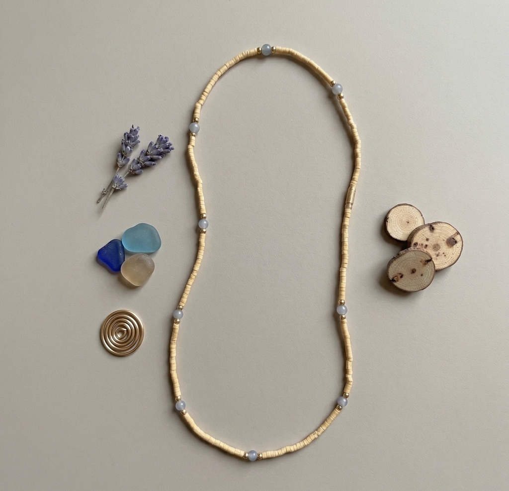 Tulsi Mala with Blue Beads – Spiritual Chanting Necklace for Peace & Protection