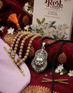 Ultimate Protection & Bhakti Combo – Narsimha Locket, Chanting Mala, Tulsi Mala , Bead Bag & 120g Dhoop
